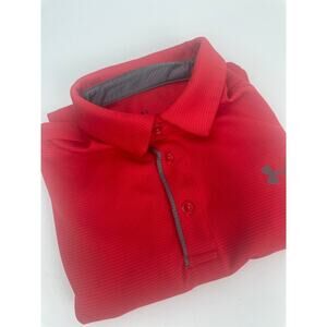 Under Armour Polo Shirt Men’s S Loose Red/Gray Logo